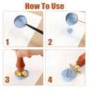 Wax Seal Stamp Kit, Mini Letter Seals Stamps for Sealing, Vintage Brass Stamp Head with Various Patterns for Wedding Invitation Gift Wrap Envelopes Christmas Card (22pcs, Gold)