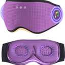 MUSICOZY Sleep Headphones with Bluetooth 5.4 Sleep Mask, Removable 3D Eye Cups for Zero Pressure Comfort, Wireless Bluetooth Eye Mask for Sleeping with Timer (Purple)
