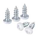 uxcell 25Pcs #2 x 1/4" White Pan Head Self Tapping Screws Carbon Steel Phillips Wood Screws for Woodworking, Silver Blue