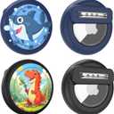 Tracker Holder for AirTag Gen 2 / Gen 1 with Safety Pin, Lightweight Cute Tracker Case for Kids Compatible with Apple Air Tags-2 Pack for Child, Elderly, Clothes, Backpack (Dinosaur/Shark)