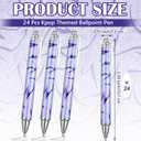 24 Pcs Kpop Theme Party Favors Purple Lightning Ballpoint Pens Kpop Retractable Pen Bulk Purple Birthday Gift for K-pop Lovers Girls Student School Rave Music Accessories Stationery Supplies