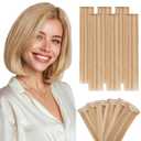 Hairro 6PCS 6 Clips In Short Hair Extensions Remy Real Human Hair Clip Ins Mini Clip On Hairpin Hairpieces For Women 31g 10 Inch #12P613