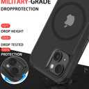 Diverbox for iPhone 15 Case - [Compatible with MagSafe] [Shockproof] [Dropproof] [with Screen Protector ] Heavy Duty Protection Phone Case Cover for Apple iPhone 15 6.1 inch (High Gloss Black-Magnet)