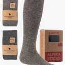 Alpaca Wool Heavyweight 15-25 mmHg Knee High Compression ​Support Socks Thick Winter Thermal Warm Soft Travel Flying