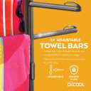 O2COOL Pool & Spa Valet, Adjustable Pool & Patio Towel Holder with Weighted Base, Outdoor Towel Bar, Poolside Table, Bronze, 
Product Dimensions	25.59"L x 25.59"W x 55.91"H