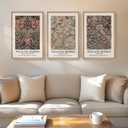 Framed William Morris Canvas Wall Art Set of 3, Vintage Boho Floral Paintings Prints, Rustic Farmhouse Botanical Artwork for Living Room, Bedroom, Hallway or Office, 16x24 Inch, 16"W x 24" H x 3Pcs