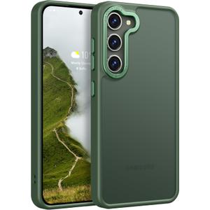 Rayboen for Samsung Galaxy S23 Plus Case, Translucent Frosted Skin Feel Anti-Scratch Hard PC Back Soft Silicone Edge, Slim Fit Shockproof Protective Phone Cover for Samsung S23+ Plus, Matte Green