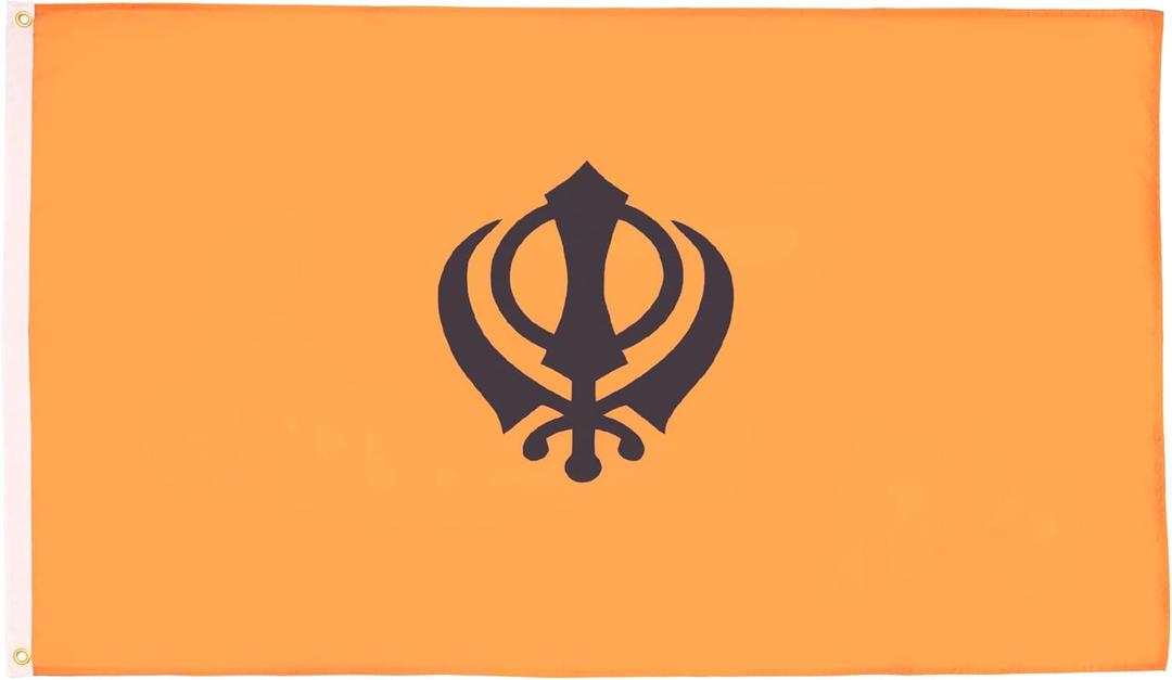 AZ FLAG - Sikhism Flag - 3x5 Ft - 100D Polyester Sikh Religion Banner with Two Metal Grommets - Fade Resistant - Vivid Colors - 3' x 5' Feet - 150x90 Cm