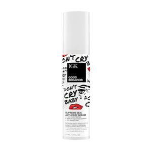 IGK Good Behavior Anti-Frizz Smoothing Serum Boosts Shine, Seals Out Humidity, UV & Heat Protection, For Dry Frizz-Prone Hair, 1.3 oz