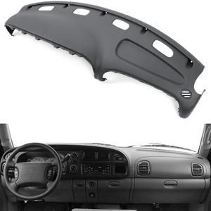 Kojem Dashboard Replacement Compatible with 1998-2001 Dodge Ram 1500; Compatible with 1998-2002 Dodge Ram 2500 3500 Dash Panel Dash Pad Replacement - Dark Gray