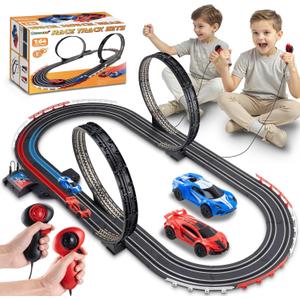 Race Track Toy Sets for Kids  Battery HighSpeed 1:64 Scale Dual Slot Car Track Toys with 2 Controllers & 2 Slot Cars  Birthday Gifts for Boys Girls Children Age 3 4 5 6 7 8 9 10 11 12 Years Old