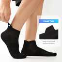 BAMBOO COOL Men's Ankle Socks Athletic Low Cut Heel Tab Cushioned Moisture Wicking, Running Arch Support Breathable, 8 Pack (Black, L)