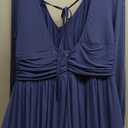 firfig Women's Elegant Mesh Long Sleeve Flare Maxi Dress Tie Low Back Formal Cocktail Maxi Dresses Wedding Guest, Navy Blue X-Large