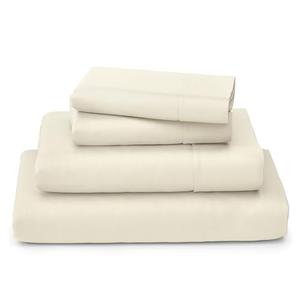 Cosy House Collection Luxury Bamboo Sheets - Blend of Rayon Derived from Bamboo - Cooling & Breathable, Silky Soft, 16-Inch Deep Pockets - 4-Piece Bedding Set - King, Cream Sheet