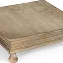 Red Co. 12 x 12 Decorative Square Tabletop Wooden Display Tray Riser in Whitewash Finish