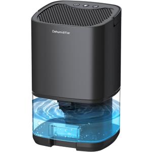 Dehumidifiers for Bedroom 35oz Small Dehumidifier for Home 2500 Cubic Feet(350sq ft) with 7 LED Lights, Ultra Quiet & Auto Shut off Dehumidifier for Bathroom Basement Closet Garage RV, Black