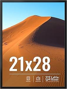 LaVie Home 21" x 28" Picture Frame, 21" x 28 Poster Frame with High Definition Plexiglass, Horizontal or Vertical Wall Gallery 21" x 28 Poster Frames Suitable for Photos, Artworks, Posters,Puzzle, Black 1pc