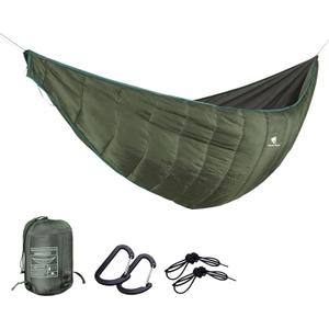 GEERTOP Ultralight Hammock Underquilt for Camping Full Length Camp Hammock Underquilts Warm 3-4 Seasons Essential Outdoor Survival Gear for Hiking Backpacking Travel (Green for Single Hammocks(98" X 53"))