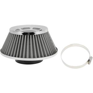 Engine Air Filter 76mm High Flow Mushroom Head Clamp-On Cold Air Intake Filter Closed-Top Cool Air Filter Cleaner with 1 Clamp Silver Tone for Car