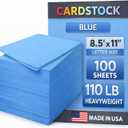 Woodlake Blue Cardstock Printer Paper, 8.5x11Letter Size 100Sheets, 110LB Heavyweight Colored Card Stock, For Copy Printing, Invitations, Scrapbooking & Art Projects, Made in USA