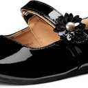 Amazon Essentials Toddler Girls' Mary Jane Flats, Black Patent, 6 Toddler