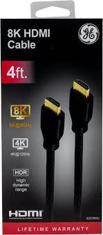 GE 8k HDMI 2.1 Cable, 4 ft