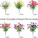 HyeFlora Artificial Flowers for Outdoors Fake Plants Outside Decoration, 12 Bundles Silk Colorful Morning Glory with Eucalyptus UV Resistant Realistic Faux Flowers for Planter Porch Patio Yard Garden