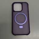 Magnetic Compatible with iPhone 14 Pro Case with Stand [Military Grade Drop Tested][Compatible with Magnet] Ring Translucent Slim Hard Back Soft Edge, Purple