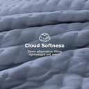 WDCOZY Dusty Blue Cloud Quilt Set Twin Size, Lightweight Soft Cross Stitch Bedspread, Farmhouse Rustic Country Coverlet, Spring Summer Thin Comforter, 2 Pieces, 2 Pillow Shams, 90x90 inches