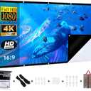 Black Backing Projector Screen 60 Inch VERCORKIN Outdoor Indoor Portable Projection Screens Movie Screen 16:9 Foldable for Home Theater Movies, Office, Outdoor Movies (60 INCH)