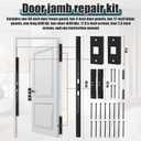 46" Jamb Repair Kit for Interior Doors,Door Reinforcement,Frame & Hinges Door Lock Security, Anti Kick in Heavy Duty Striker Plate Kit for Door Jamb Frame (Black) Ultimate Door Protection
