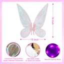 quescu Light up Fairy Wings for Adults,LED Butterfly Wings for Girls Women,Halloween Costume Dress Up,Gifts for Kids (Pink)