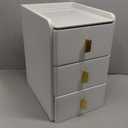 White Solid Wood Bedside Table Bedroom Simple Modern Bedside Cabinet Small Apartment Ultra Narrow 25cm Three Drawer Storage Cabinet (25*40*60cm)