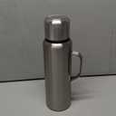 Insulated vacuum Thermo Bottle 1000ml/33.8oz with cup Stainless steel coffee bottles for hot and cold drink water flask (Silver,1000ml)