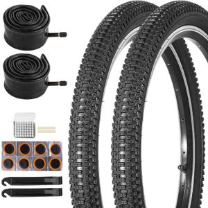 18/20 inch Bike Tire,2 Pack 18x2.125/20x2.125 Bike Tires and Bike Tubes with Tire Levers, Kids Bike Tire 18/20x2.125 Bicycle Tire Portable MTB Tires (2 Pack 18 x 2.125 Bike Tires & Tubes)
