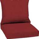 Arden Outdoor Deep Seat Cushion Set, 22 in x 24 in, Weather-Proof, Rain-Proof, Fade Resistant Patio Cushion Ruby Red Leala