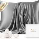 Bedsure 100% Mulberry Silk Pillowcase for Hair and Skin,Dark Grey Silk Pillow Case with Hidden Zipper, Gifts for Women Men, Standard Size Single Pack,20x26 Inches