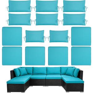 14pcs Outdoor Patio Furniture Cushion Covers Waterproof Zipper Lake Blue | 14pcs Outdoor Patio Furniture Cushion Cover, Waterproof Sunproof Zipper,for Patio Sectional Sofa backyard 3 Size(Covers Only)