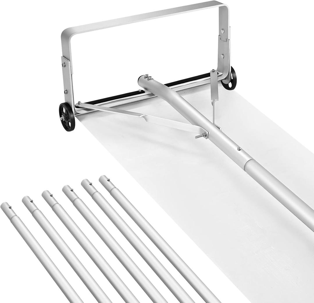 VEVOR Snow Roof Rake, 5.2-30 ft Adjustable Reach, 18.5'' Aluminum Blade, Roof Rakes for Snow Scraper with Wheels & Slide, Roof Snow Removal Tool for House Rooftop Leaves Debris Clearing