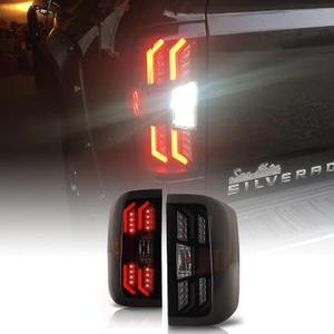 LED Tail Lights for Chevy Silverado 1500 2014-2018 & Chevy Silverado 2500HD/3500HD 2015-2018, Not for Silverado with Factory LED Tail Light, Smoke Lens (All LED Except Reverse Light)