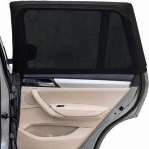 PEYOU Car Window Shades for Baby 2 Pack, Stretchable & Breathable Spandex Rear Side Car Sun Shade for Camping, Blocks Uv Rays & Sun Glare for Kids/Adults/Pets - 44.9"X19.7" Fits 99% Cars