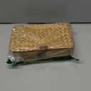 Wicker Storage Basket with Lid, Natural Seagrass Storage Baskets for Organizing, Rectangular Woven Basket for Storage, Decorative Boxes Bins with Lids Home Organizer Decor (9.05" x 5.11" x 3.34")