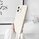 NITITOP Compatible with iPhone 16 Case Stylish Cute Polka Dots Pattern Design for Girls Women Men Soft TPU Shockproof Full Camera Protective Phone Cover - White
