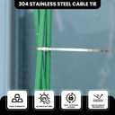 2 x 11.8 Inch 100 Pcs 304 Stainless Steel Metal Zip Ties Heavy Duty Outdoor Cable Ties with Self-Locking Design for Machinery, Vehicles, Farms, Pipes, Roofs, Cables