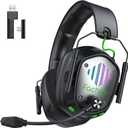 Fachixy VK81 Wireless Gaming Headset for PS5, PS4, PC, Laptop, Mac & Switch, Dual Low-Latency 2.4GHz USB/Type-C & BT 5.4, ENC Noise-Canceling Mic, 3D Stereo Sound, RGB Lighting, 48H Battery
