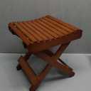 Folding Bamboo Stool for Shower, Leg Shaving and Foot Rest, Natural Bamboo Folding Stool, Folding Bamboo Shower Seat, Fully Assembled, 12 Inch High