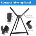 Falling in Art Aluminum 15" to 21" Tabletop Easel Display, Black Tripod with Rubber Feet, Holds Canvas, Paintings, Books, Photos, Signs