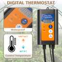 Greenhouse Heater with Digital Thermostat, 1500W Green House Heater for PlantsElectric Grow Tent Heaters, Fast Heating with Overheat Protection, Space Heater for Flower Room, Yellow