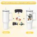 40 oz Sublimation Tumbler with Handle and Straw Keeps Cold for 34 Hours 2 Pack Stainless Steel Double Wall Vacuum Insulated Travel Mug Cup Tumblers Bulk Sublimation Blank White
