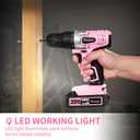 AVID POWER 20V Cordless Drill Set for Home DIY & Beginner Projects - Lightweight Power Drill with Battery Charger & 22 Bits, Variable Speed, 3/8" Keyless Chuck, Ideal for Furniture Assembly (Pink)